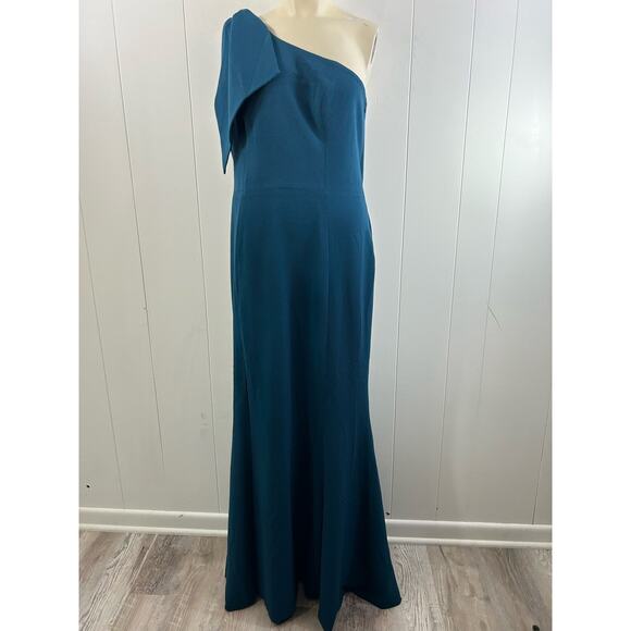 NEW! Dress the Population Georgina One-Shoulder Maxi Dress in Peacock blue XXL - Picture 5 of 12